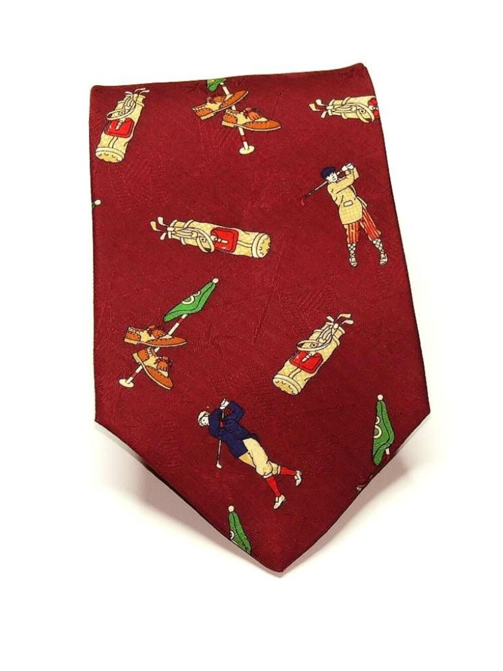 TOMMY HILFIGER VINTAGE Golf Golfers Silk Tie Excellent Condition 56 X 3.75"